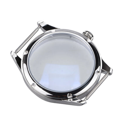Silver 44mm Stainless Steel Watch Case For ETA6497/6498 Movement Repair Part aa