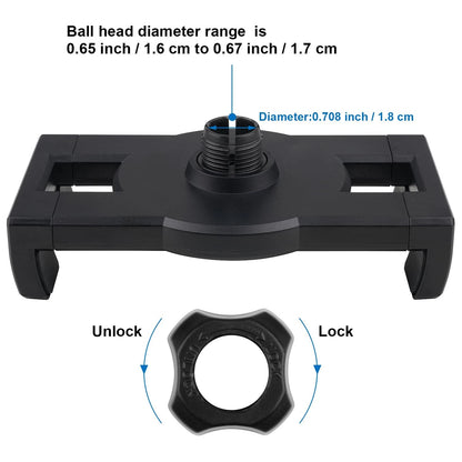 Tablet Holder Clamp Clip Mount Replacement with 17mm Ball Joint Socket Black