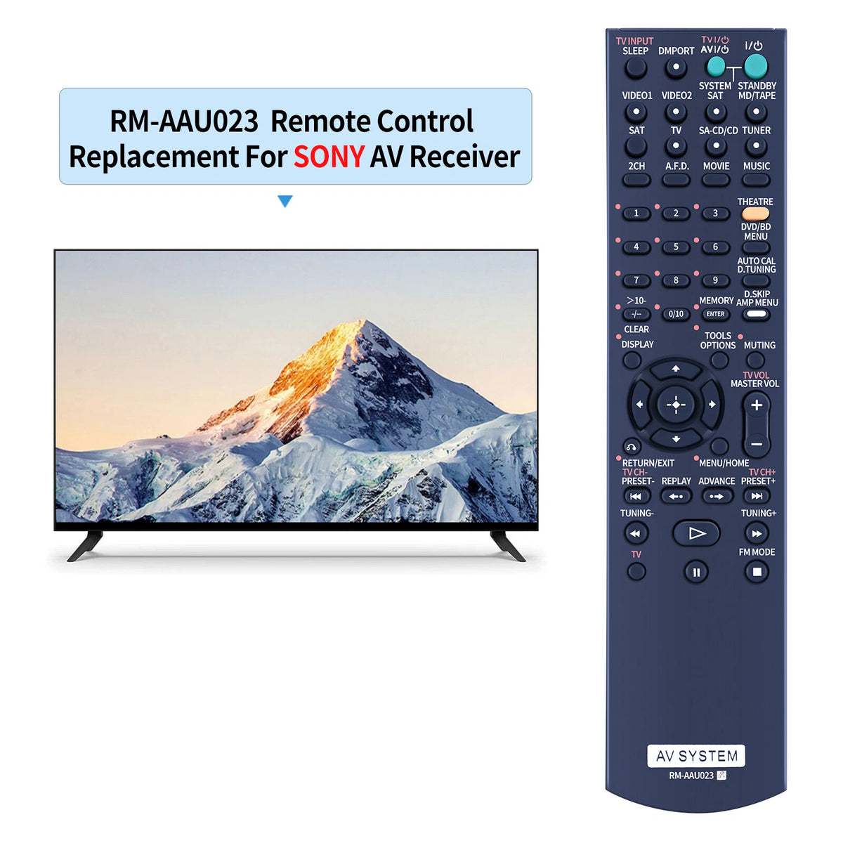 RM-AAU023 Remote Control For Sony AV Receiver HT-SS2300 STR-DH700 RM-AAU021