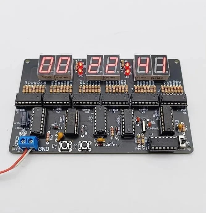 GODIYMODULES DC 4.5V-5.5V 6-bit Digital Circuit Clock kit, Small, Black