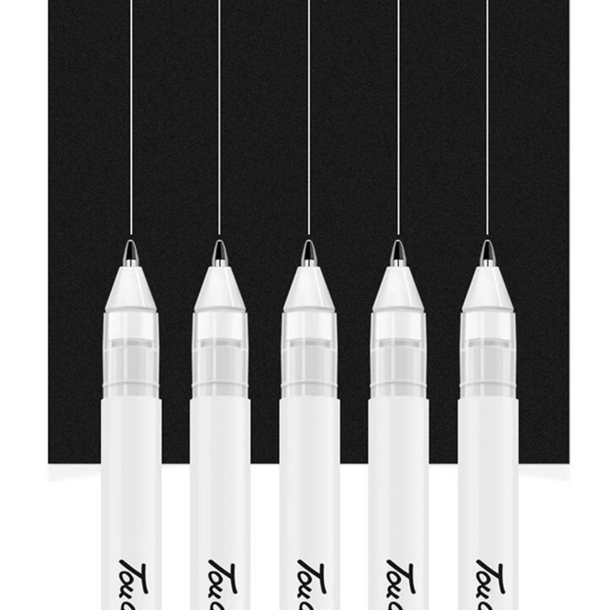3* 0.8mm White Gel Ink Pen Drawing Art Fine Tip Sketching Painting Marker Tool