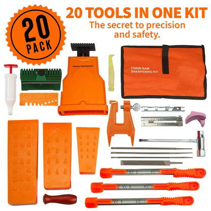 MeasuPro Chainsaw Sharpening Kit with Handy Storage Bag 20-Piece Sharpening...