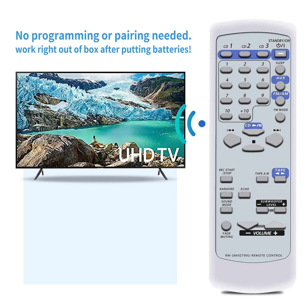 RM-SMXGT90A RM-SMXGT90U Remote Control For JVC Audio System MXG70 MXGT80 MXGT90