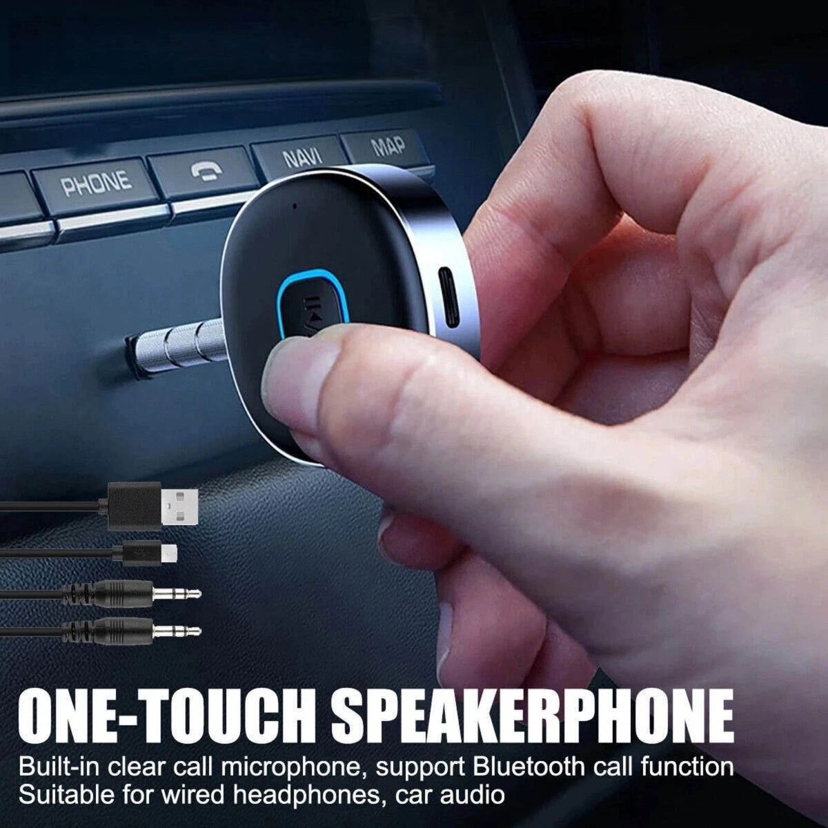 3.5mm Wireless Bluetooth Receiver For Car Home Stereo Music Adapter Type-C