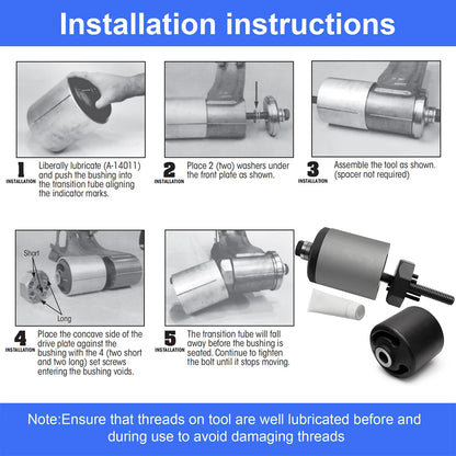 Bushing Installation Tool for Hendrickson Part # S21307, E9575, TRB5912-T
