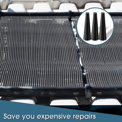 Riakrum 60 Pcs Pool Solar Panels,Repair Plugs Mixed Sizes, black