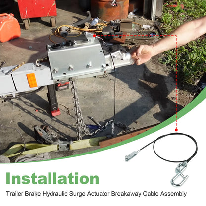 Trailer Brake Breakaway Cable Assembly for DA10, DA16, DA20,DA91 Surge Actuators