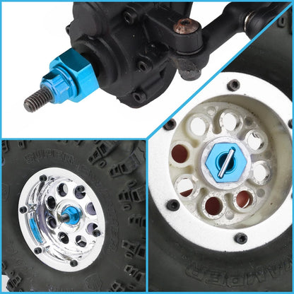 Hobbypark 12mm Aluminum Wheel Hex Drive Hub Adaptor (4P) & M4 Small, Blue