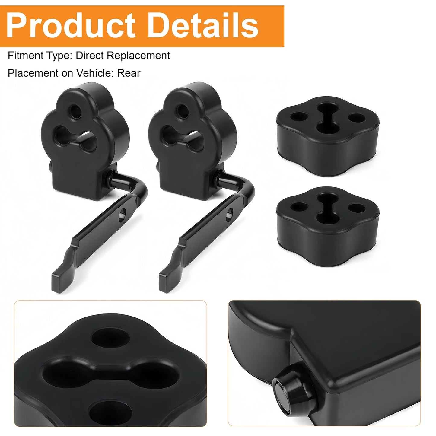 6PCS Rubber Isolators & Support Brackets for Lincoln Town Car 2003-2011,2003-04