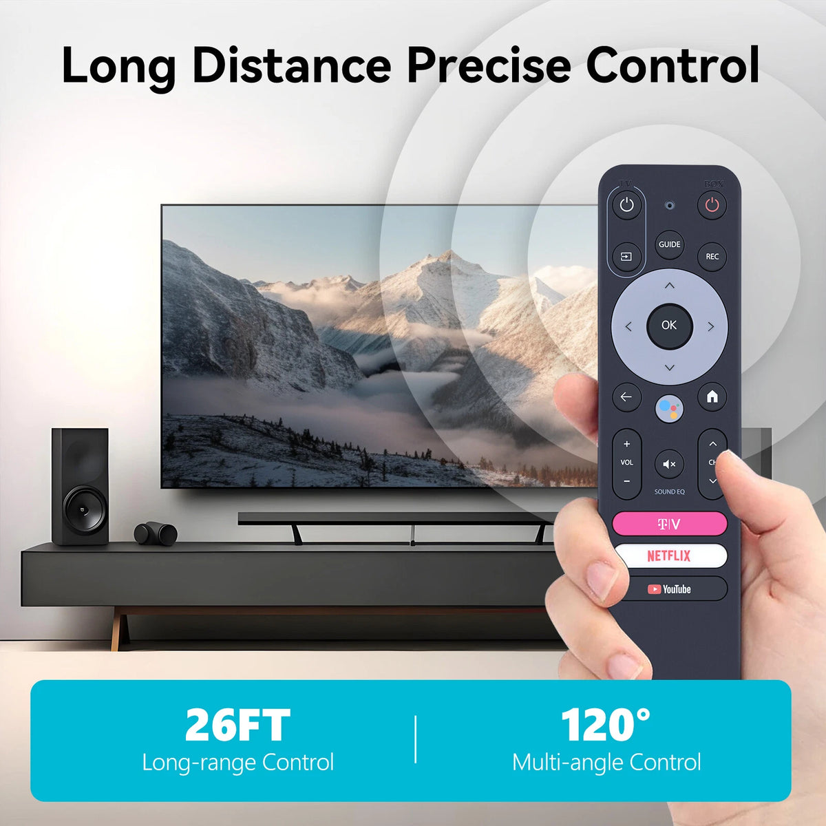 Remote Control For TVision HUB Streaming Device Google TV With Voice