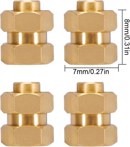 INJORA RC Brass Extended Hex Wheel Hubs for 1/24 Crawler Car Axial AX24...