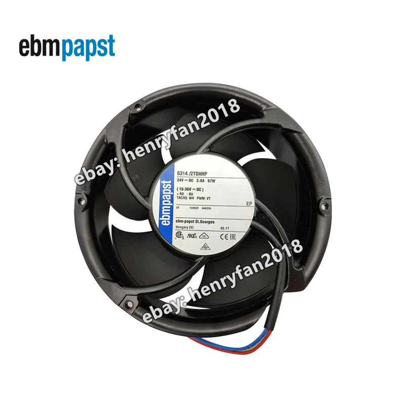 Ebmpapst 6314/2TDHHP Axial Fan DC 24V 67W 2.8A 172*172*51MM Inverter Cooling Fan