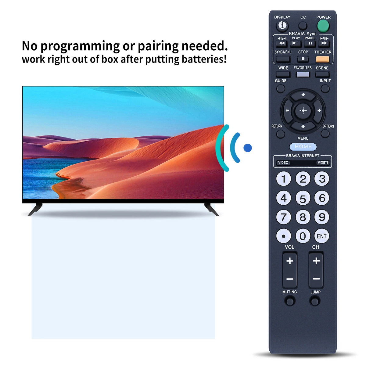 RM-YD027 Remote Control For Sony TV KDL40W5100 KDL46W5100 KDL52W5100