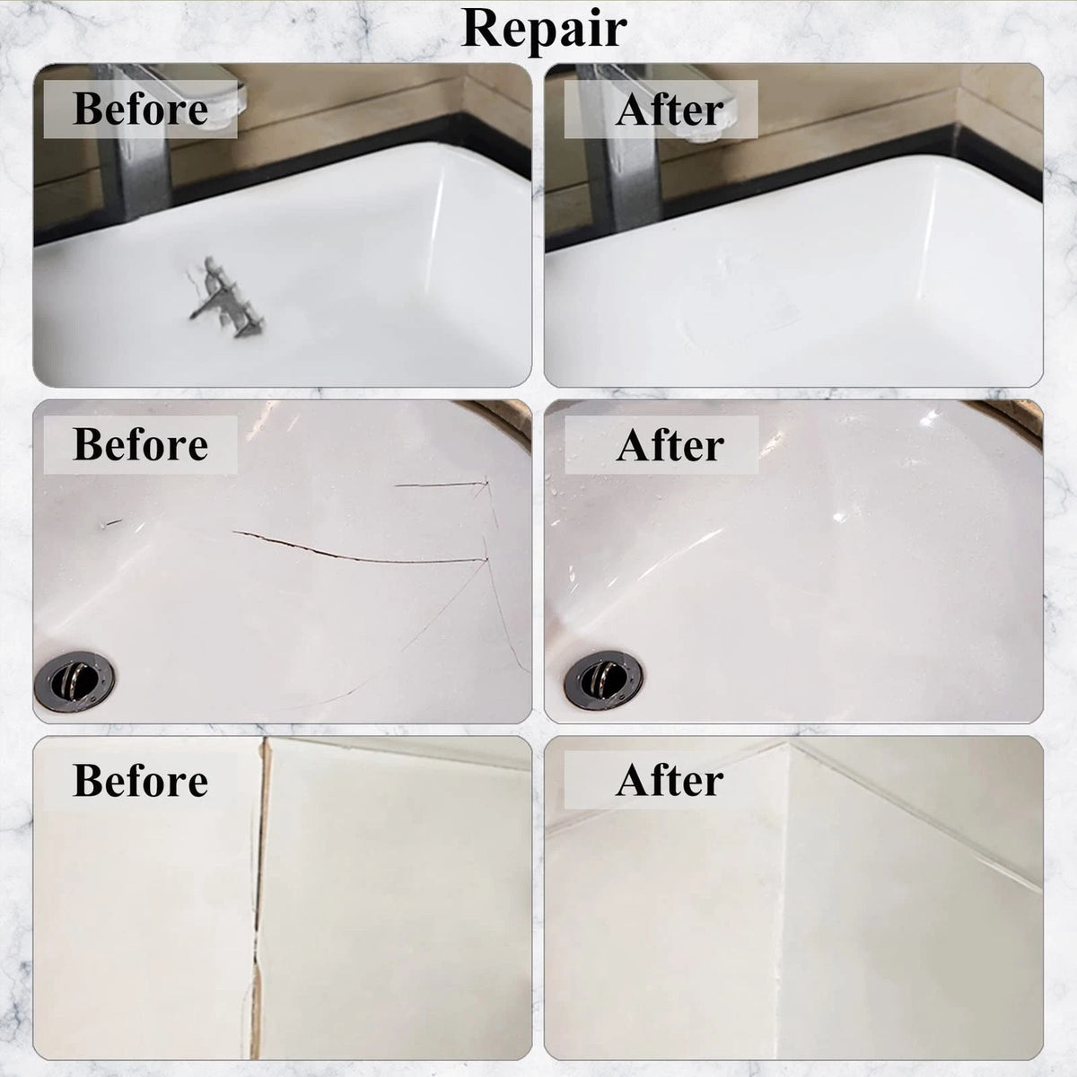 Tub, Tile and Shower Repair Kit (Color Match), Hupeyna SD633, More Color