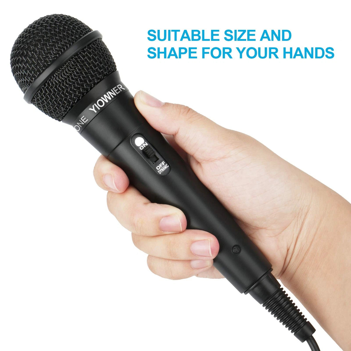 YIOWNER Wired Microphone, Karaoke Handheld Microphone for 9”x1.6”, Black