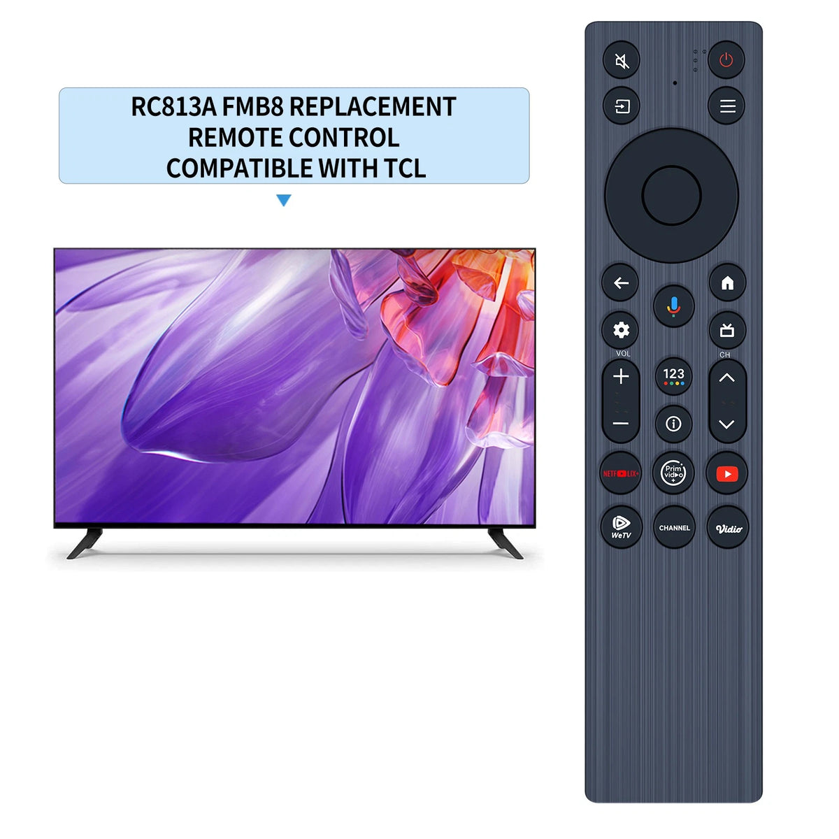 RC813A FMB8 Voice Replacement Remote Control For TCL Smart LED TV