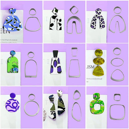 21PCS Polymer Clay Cutters Set Earring Jewellery Cutting Mold Tool Findings DIY