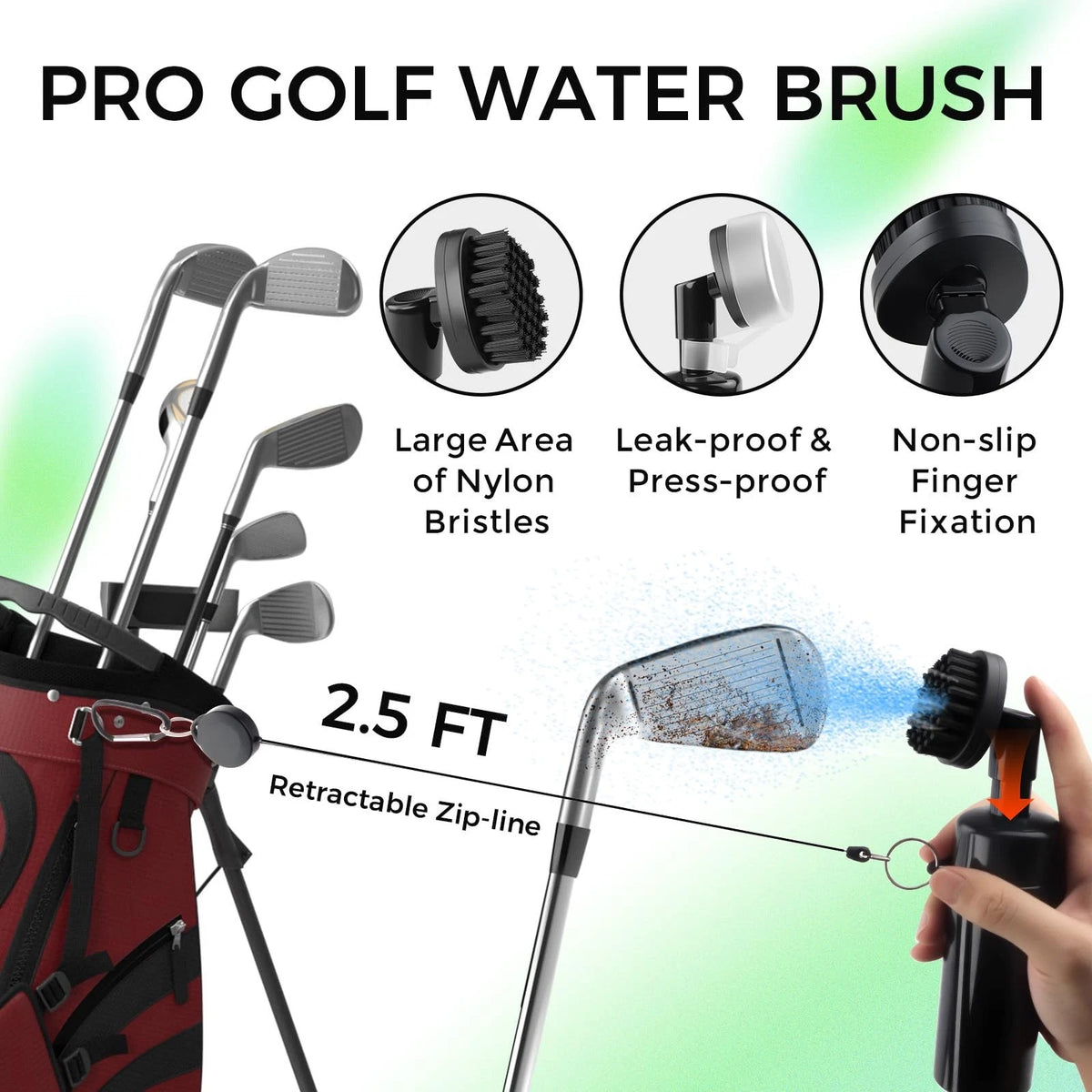 21 Pcs Golf Essentials Kit, Club Cleaning Kit - Brush & Black