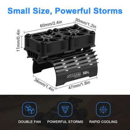 RC Car Motor Cooling Fans Surpass Hobby 30mm Black-dual for 36mm