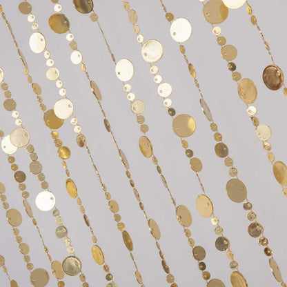 FlavorThings Gold Bubble Beaded Curtain 3' Wide 36"W x 72"L (Pack of 1),