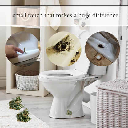 FKOG Ceramic Frog Toilet Floor Bolt Caps, Cute Covers,