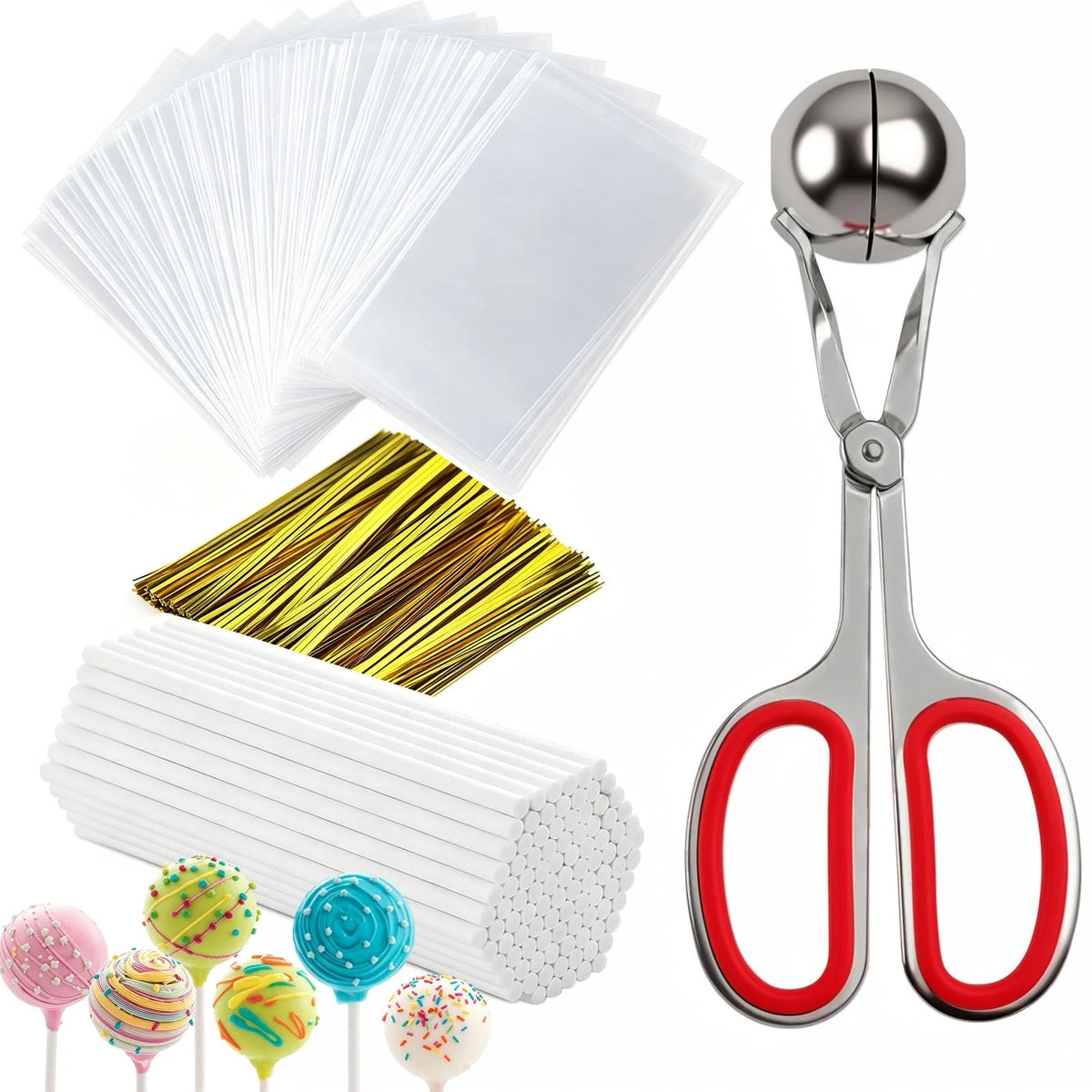 ZWLIYCHN Cake Pop Molds Lollipop Kit Sticks and 1, Red