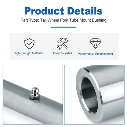 Tail Wheel Weldment Fork Tube Mount Bushing with Zerk Fitting Weld-On For Bush