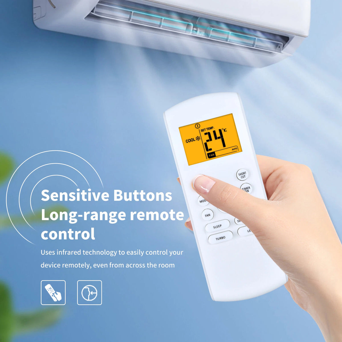 RG57B1/BGE Remote Control For Midea MRCOOL FRIMEC Klimaire Air Conditioner