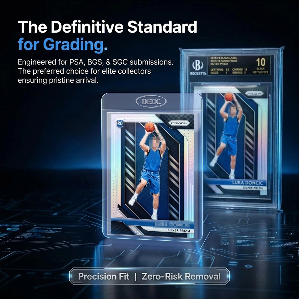 DEDC 100ct Card Sleeves Set - 50 Semi 50 Rigid & 50 Penny Sleeves, Clear