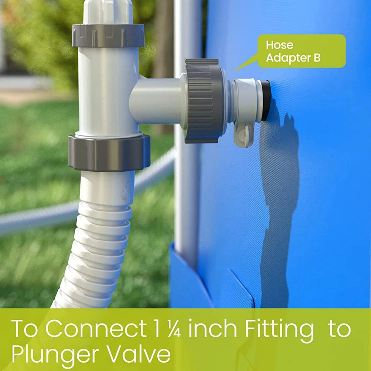 2x 1.25" to 1.5" Type B Hose Adapter Connector For Bestway Coleman Intex
