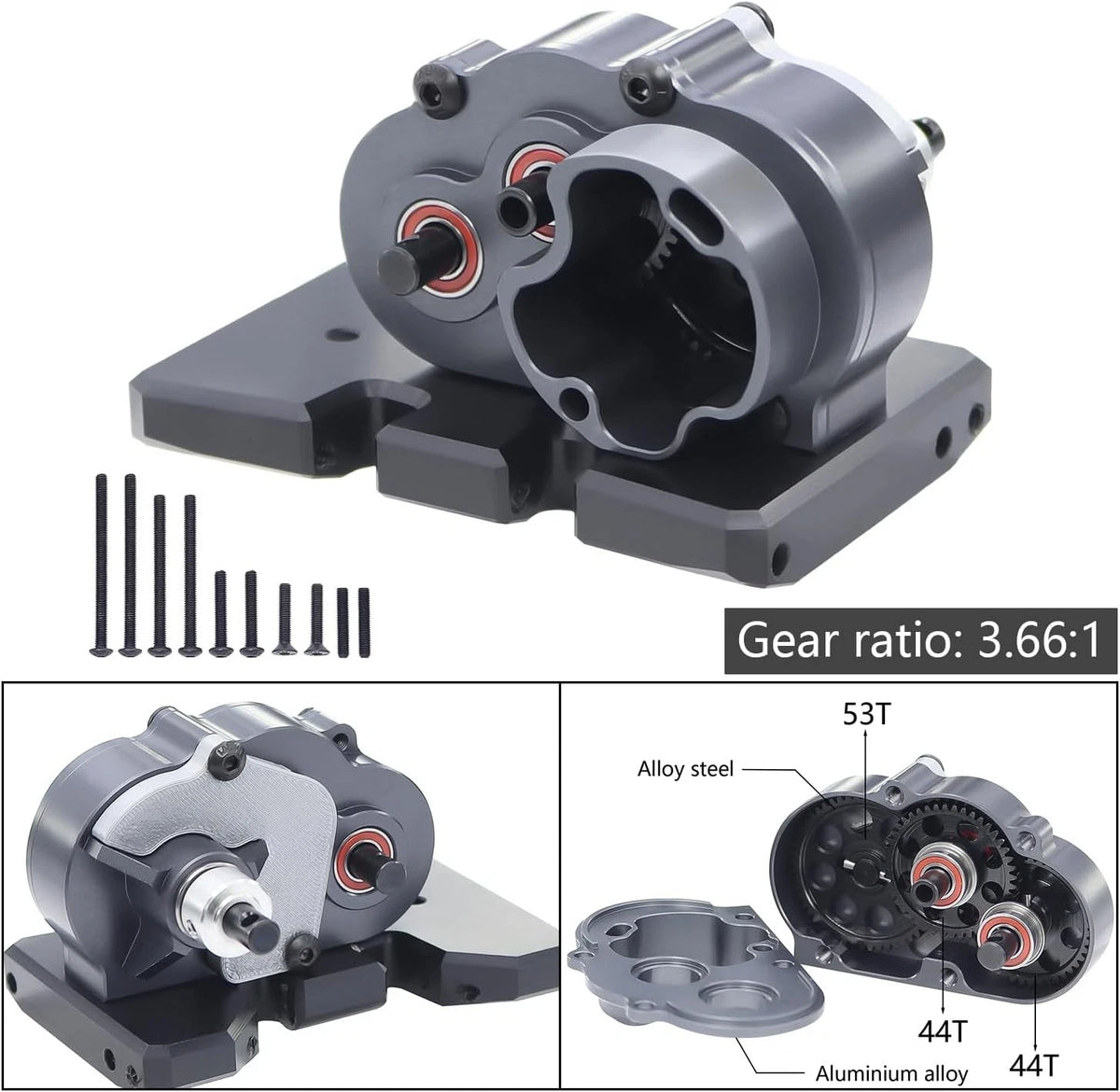 Aluminium Overdrive Gearbox DLX LCG Trans OD-3 Transmission for 1/10 LCG...