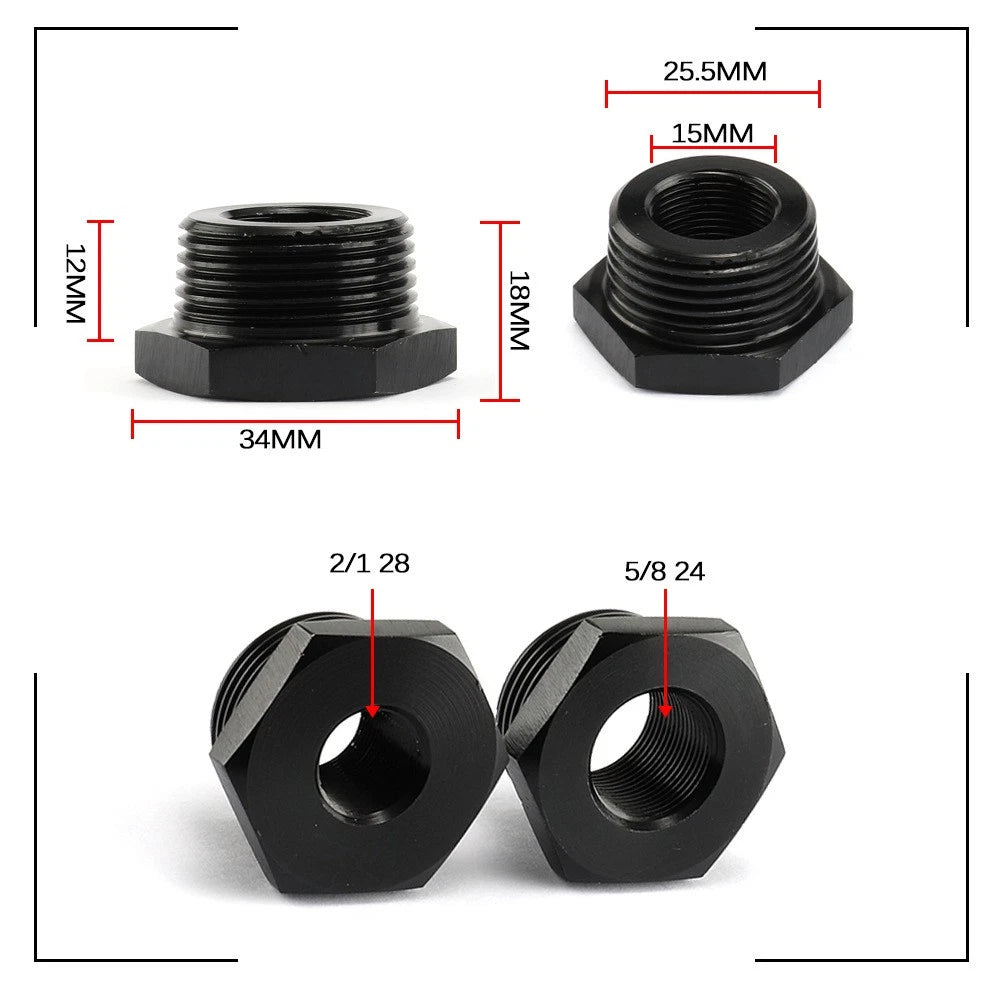 3Pcs 1/2-28 to 3/4-16, 13/16-16, 3/4 NPT Thread Adapter Oil Filter Hose Reducer