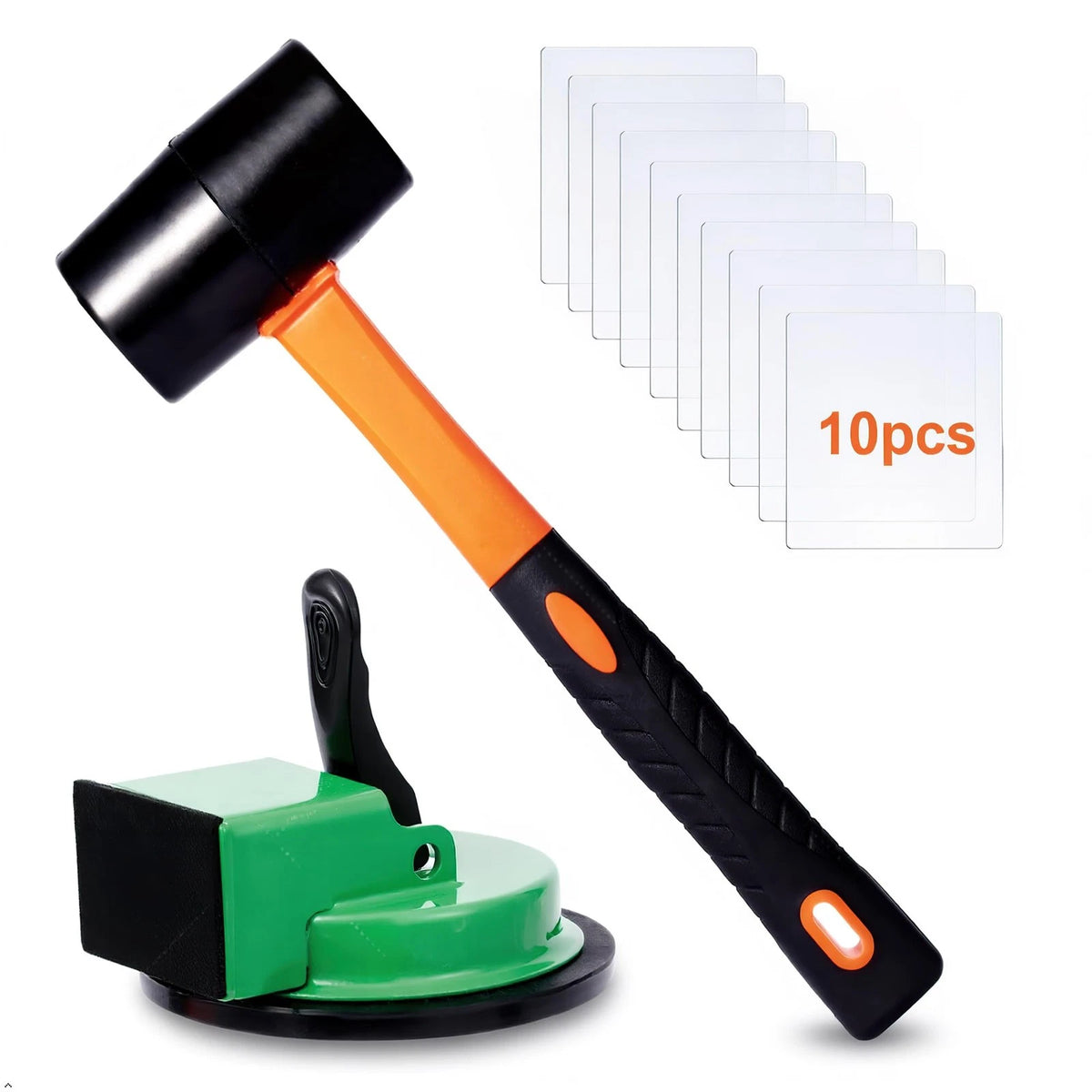 Floor Gap Fixer Tool Kit with 4.7" Suction Cup & Rubber Mallet, Multicolor