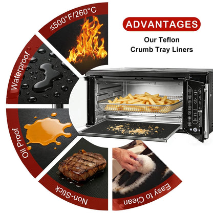 5 Pcs Reusable Air Fryer Crumb Tray Liners Liners, Black