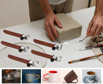 GEOCCI Pottery Handle Making Tool Sculpture Scraper Carving 5 PCS