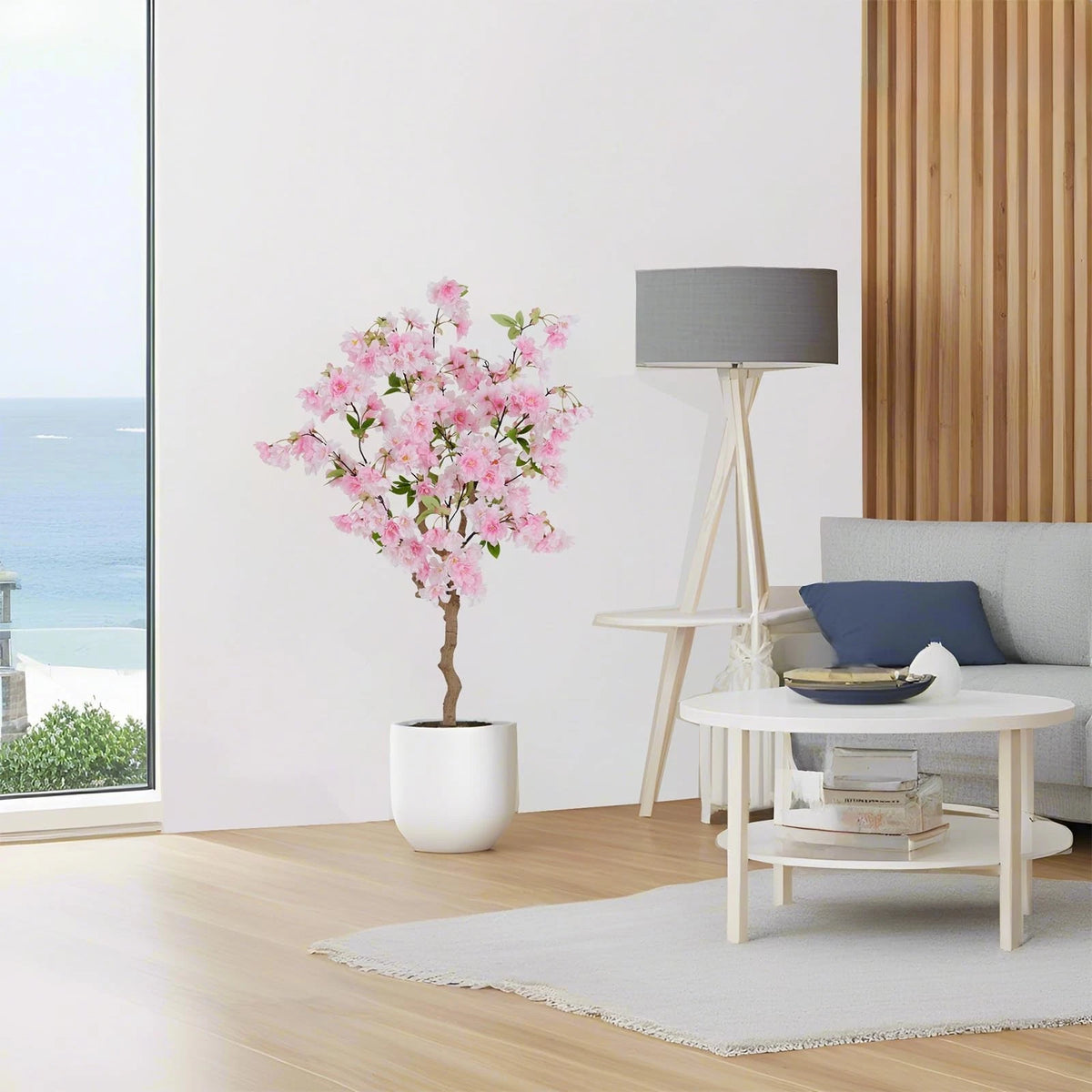 4FT Artificial Cherry Blossom Tree, Lifelike Pink Tree 3ft 11in,