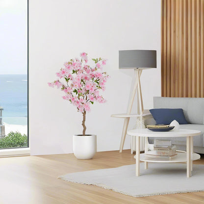 4FT Artificial Cherry Blossom Tree, Lifelike Pink Tree 3ft 11in,