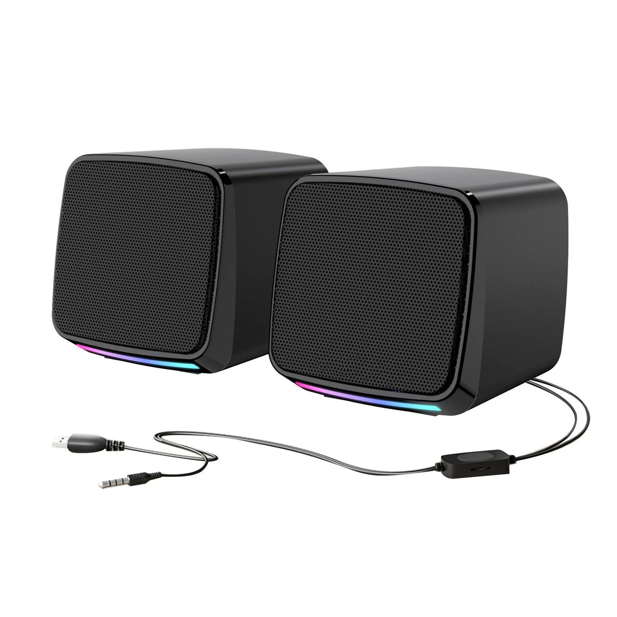 1 Pair Durable Small Desktop Speakers for Computer with Very Loud Clear Sound