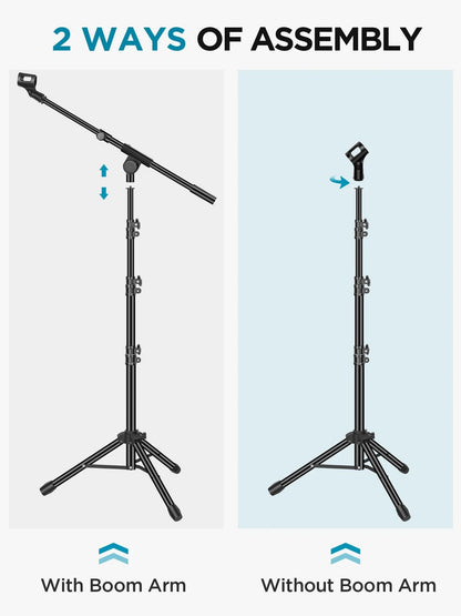 InnoGear Microphone Stand, Tripod Boom Arm Floor Mic Stand Height Black