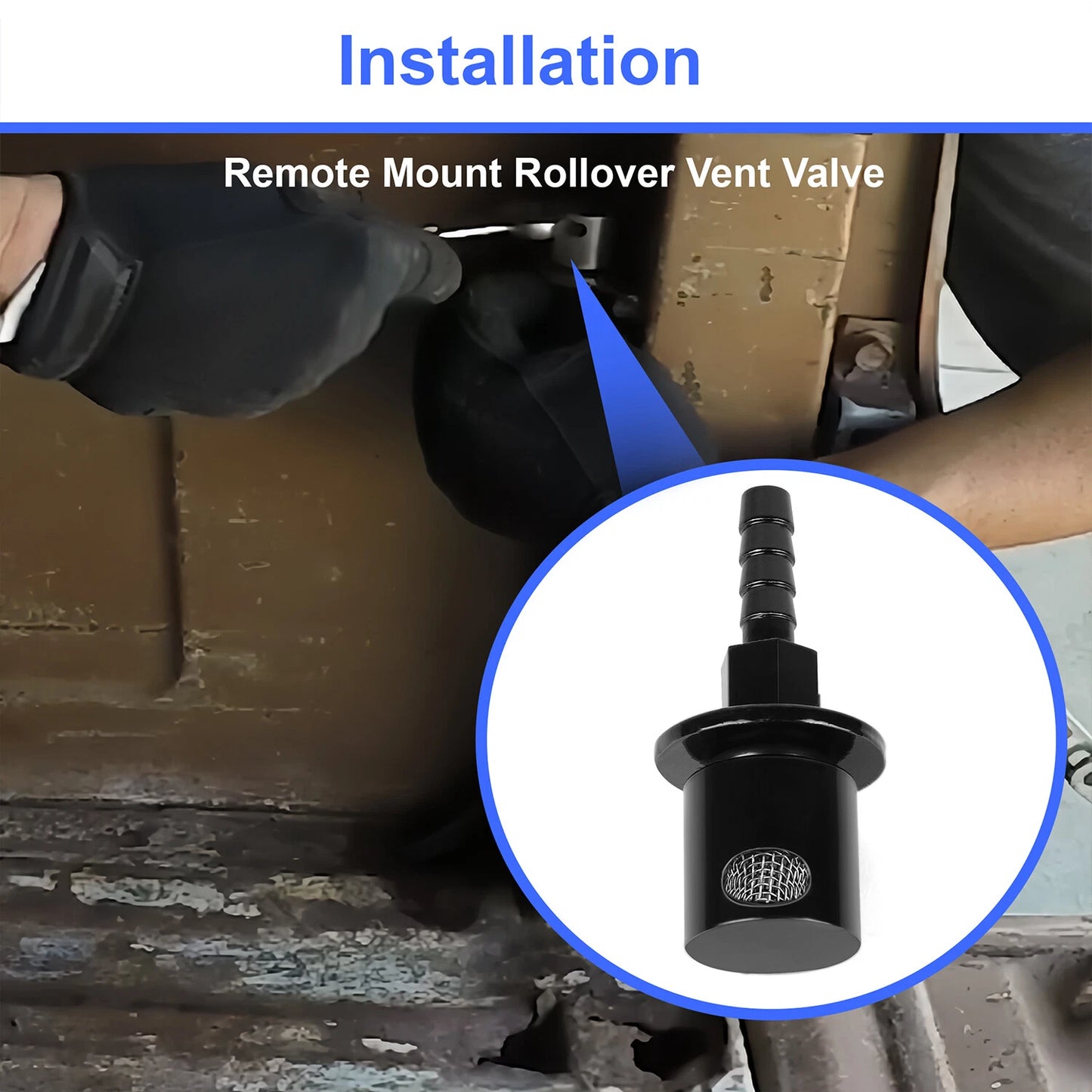 Fuel Tank Roll Over Vent Valve 5/16 Hose Barb Black
