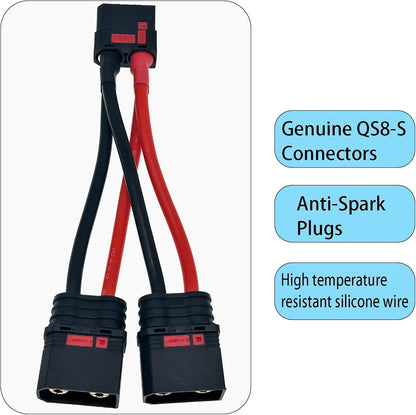 Anti Spark QS8-S Connector QS8 Male Female Parallel Y Wire Harness Adapter...