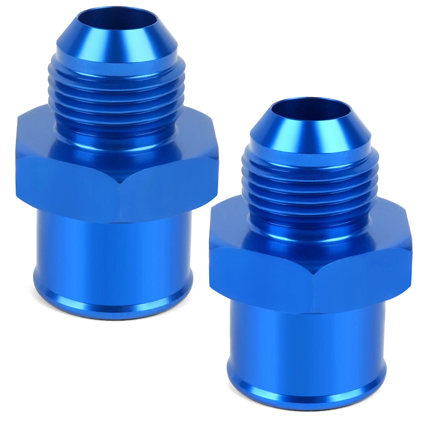 ‌SBC Valve Cover 10AN Fittings Kit Blue Aluminum Adapter 2 Pack