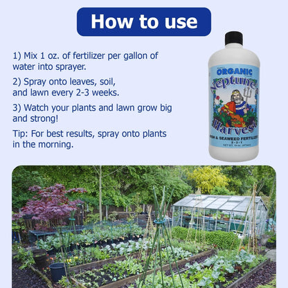 Neptune's Harvest Fish & Seaweed Liquid Fertilizer (2-3-1) - 18oz Pint 18 oz