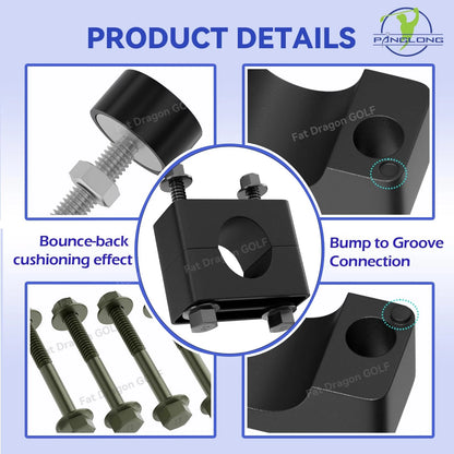 Panglong Club Car DS Brakes Block Mounting Set with Screw Nut, Black