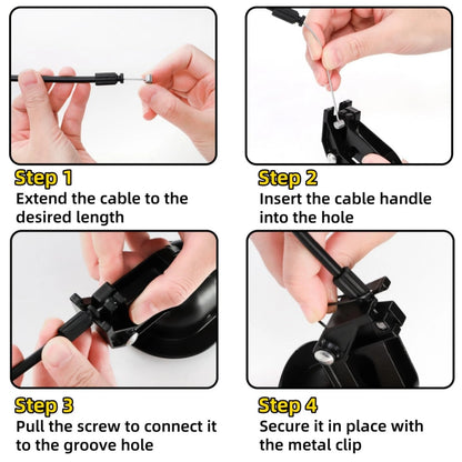 Acshio 2 Sets of Metal Recliner Release Pull Handle, Universal Small, Black