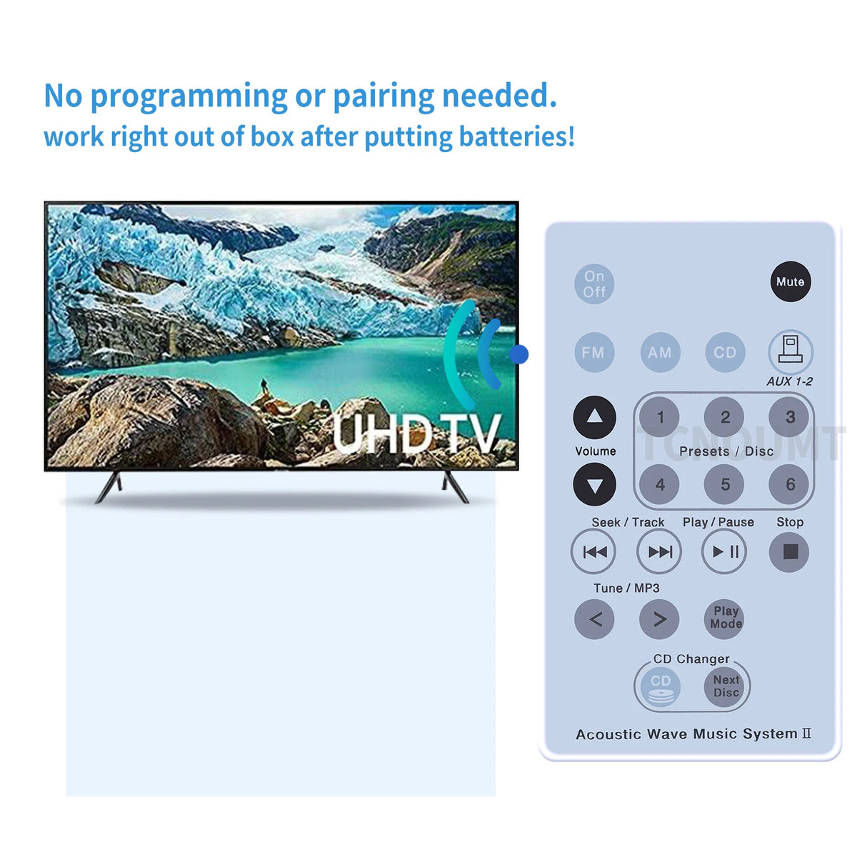 Replacement Remote Control For Bose Acoustic Wave Music System II white