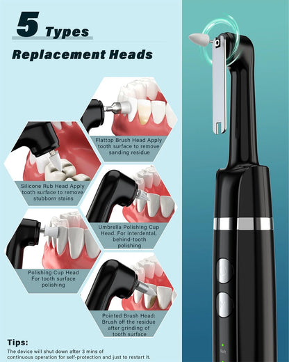 Tooth Polisher, Rechargeable Whitening Kit 1 Ounce (Pack of 1), Black