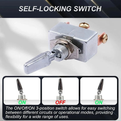 50A 12V DC Toggle Switch 3 Position ON-OFF-ON Pre-Wired for Vehicle Installation