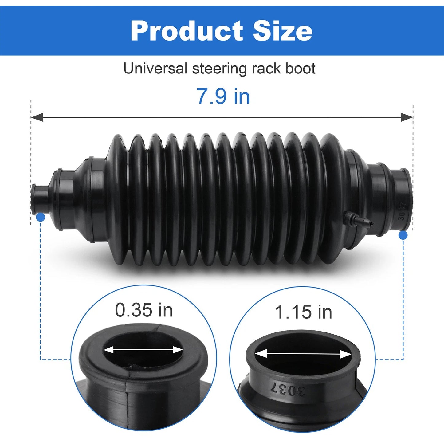 High-Quality Steering Rack Boot -Fits 90% Vehicles (Durable Rubber Design)