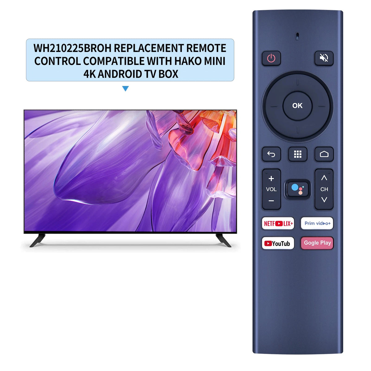 WH210225B/ROH Voice For HAKO mini 4K Android TV Box Replace Remote Control